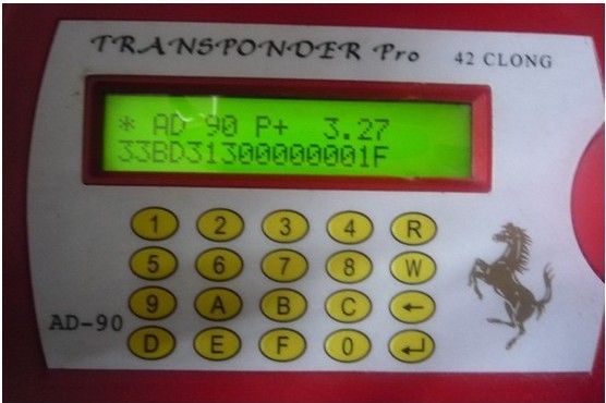 AD90 Transponder Key  Software display