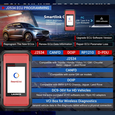 LAUNCH X431 PAD V ELITE 10.1' Car Diagnostic Tools Auto ECU Online Programming Coding X-PROG 3 Key programmer Auto obd2