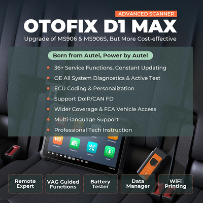 OTOFIX D1 Max Diagnostic Scanner Bi-Directional Bluetooth Scan Tool ECU Coding OBD2 Diagnostic Tools 2 Year Free Update
