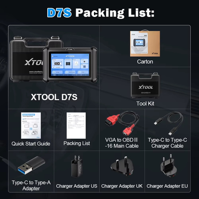 XTOOL D7S ECU Coding All System Diagnostic Scanner Active Test 36 Resets OBD2 Key Programming Tool CAN FD DoIP Upgraded of D7