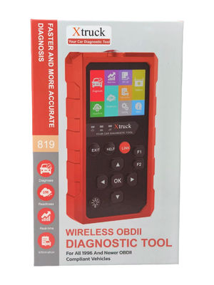 Xtruck 819 OBDII Diagnostic Scanner with 9 Major Protocols Support 2.8-inch IPS Display and 16-pin OBDII Connector for Post-2000 Vehicles