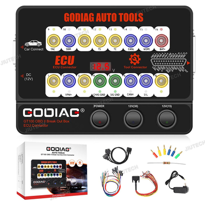 Godiag GT100+ GT100 Pro OBDII Breakout Box ECU Bench Connector Adds Electronic Current Display and CANBUS Protocol