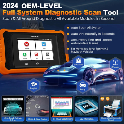 LAUNCH X431 ELITE 2.0 BBA FGC Car Diagnostic Tools Auto OBD OBD2 Scanner All System ECU Coding Active Test Free Update O