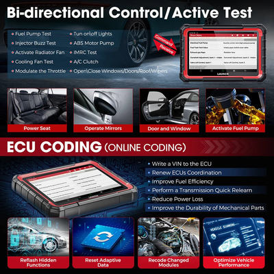 LAUNCH X431 PRO ELITE 8'inch Car Diagnostic Tools Auto OBD OBD2 Scanner All System CANFD/DOIP Active Test 32 Reset ECU C