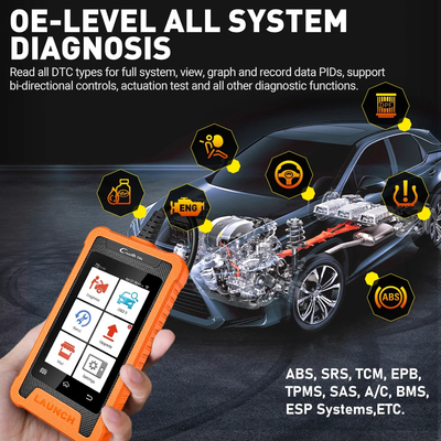 LAUNCH X431 Elite Car Full System Diagnostic Tools Auto OBD OBD2 Scanner Active Test ECU Coding Multilingual Free Update