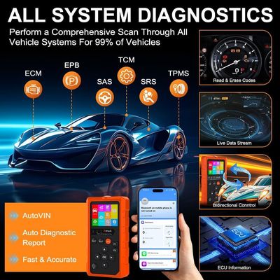 Xtruck 819 OBDII Diagnostic Scanner with 9 Major Protocols Support 2.8-inch IPS Display and 16-pin OBDII Connector for Post-2000 Vehicles