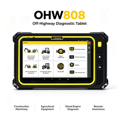Xtruck OHW808 Off-Highway Machinery Diagnostic Scanner 2026 Construction Agricultural Vehicle Full System Scan Tool