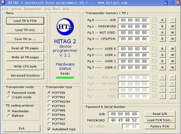 Hitag2 V3.1 مبرمج البرمجيات 1